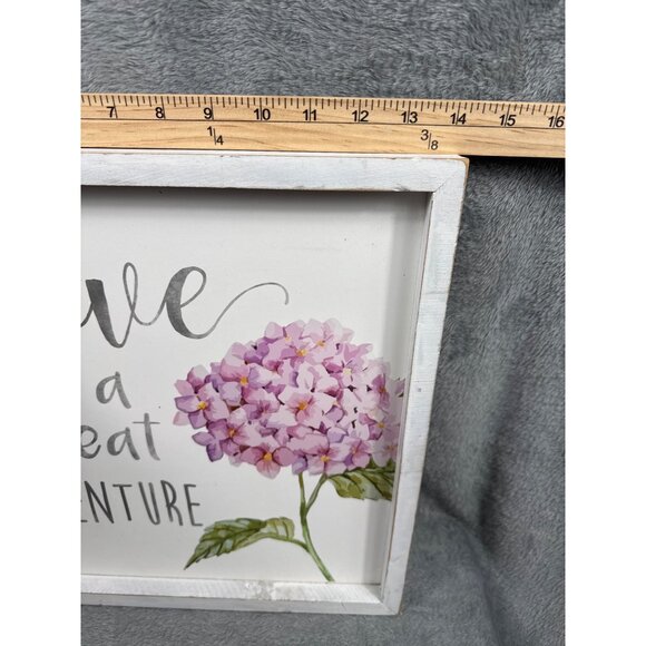 Love Is A Great Adventure Framed Wall Art With Hydrangea Design - Picture 4 of 7